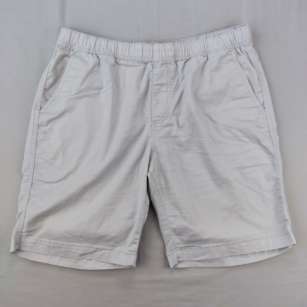Uniqlo Shorts Mens L Gray Elastic Waist Cotton Blend Casual 372-404214 Pocket